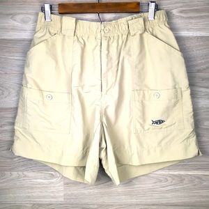 AFTCO Bluewater Men’s 36x6 Beige Cargo Fishing/Wading Shorts 100% Nylon